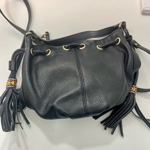 Draw String Leather Bucket Bag- Steve Madden